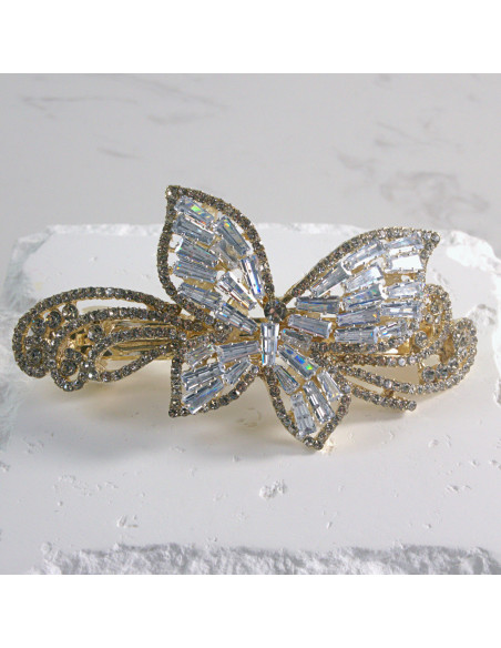 Klamra francuska motyl z kryształkami i cyrkonia Lolita akcesoria