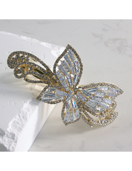Klamra francuska motyl z kryształkami i cyrkonia Lolita akcesoria