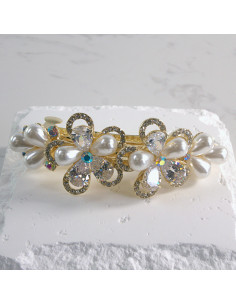 Klamra francuska kwiat z perłami Lolita akcesoria