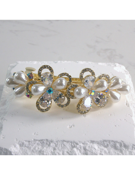 Klamra francuska kwiat z perłami Lolita akcesoria