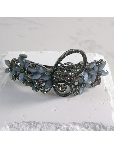 Klamra francuska niesymetryczny motyl z kryształkami Lolita akcesoria