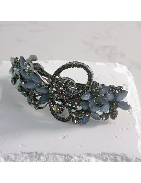 Klamra francuska niesymetryczny motyl z kryształkami Lolita akcesoria