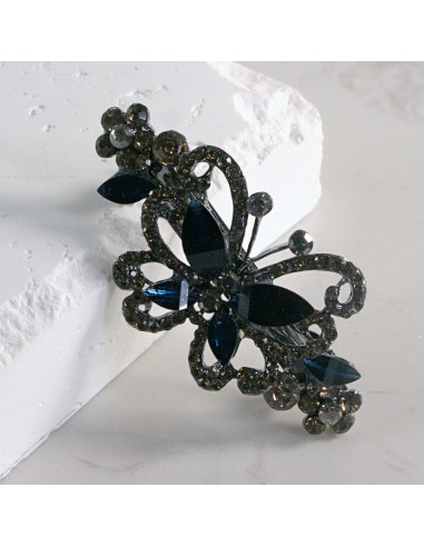 Klamra francuska  motyl z kryształkami Lolita...