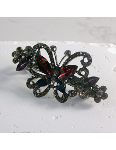 Klamra francuska  motyl z kryształkami Lolita...