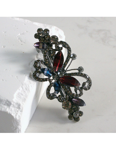 Klamra francuska  motyl z kryształkami Lolita...