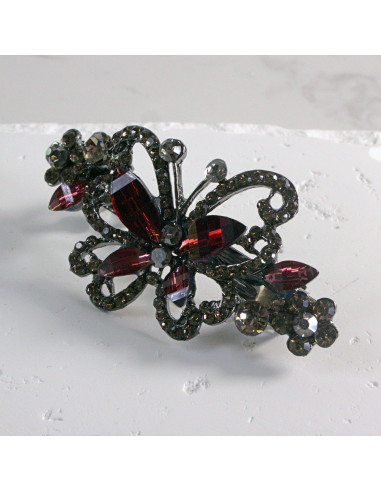 Klamra francuska  motyl z kryształkami Lolita...