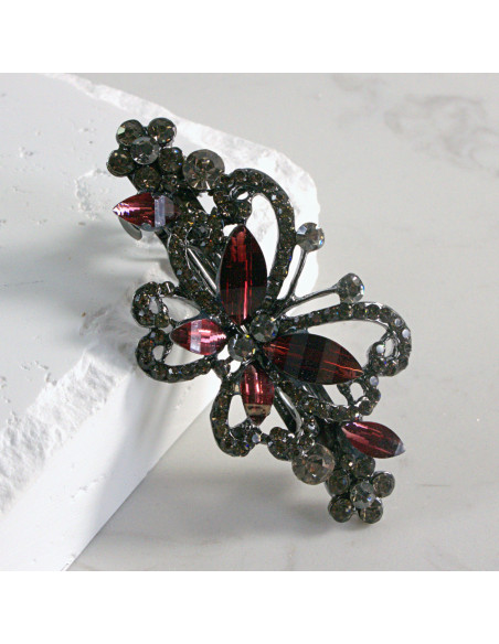 Klamra francuska  motyl z kryształkami Lolita akcesoria