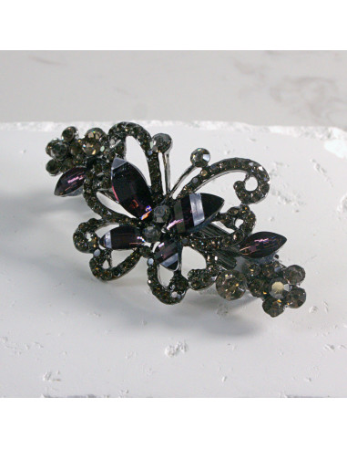 Klamra francuska  motyl z kryształkami Lolita...