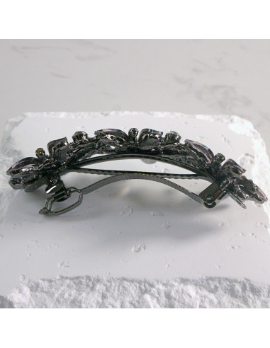 Klamra francuska  3 duże kwiaty z kryształkami...