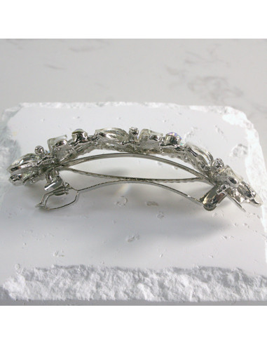 Klamra francuska  3 duże kwiaty z kryształkami...