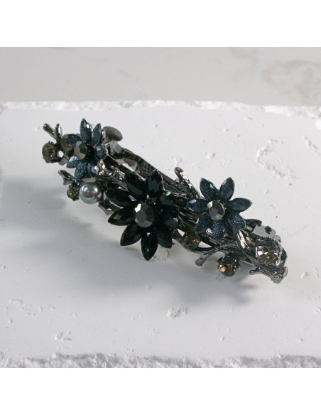 Klamra francuska  3  kwiatki z perłami Lolita akcesoria