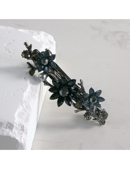 Klamra francuska  3  kwiatki z perłami Lolita akcesoria