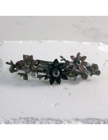 Klamra francuska  3  kwiatki z perłami Lolita akcesoria