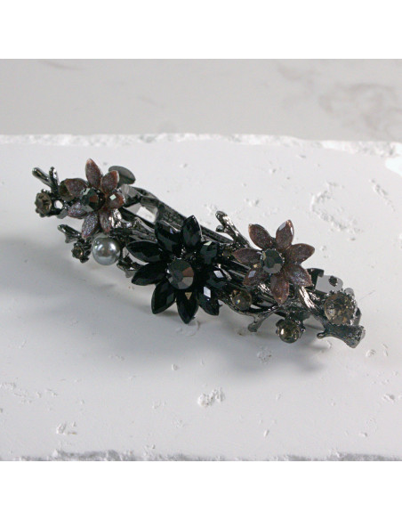 Klamra francuska  3  kwiatki z perłami Lolita akcesoria