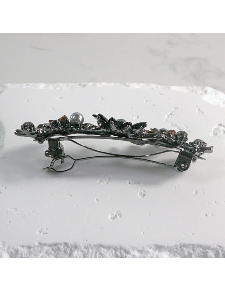 Klamra francuska  3  kwiatki z perłami Lolita akcesoria