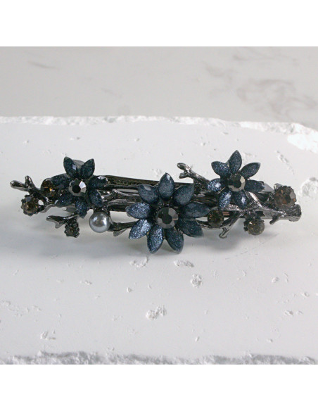 Klamra francuska  3  kwiatki z perłami Lolita akcesoria