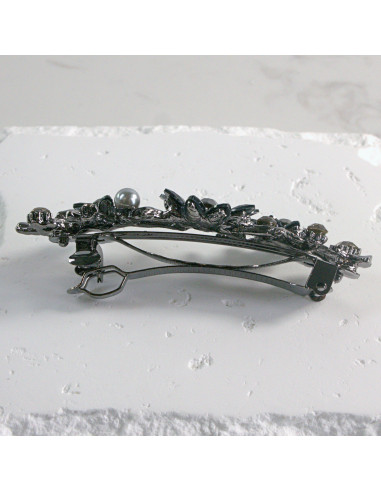 Klamra francuska  3  kwiatki z perłami Lolita...