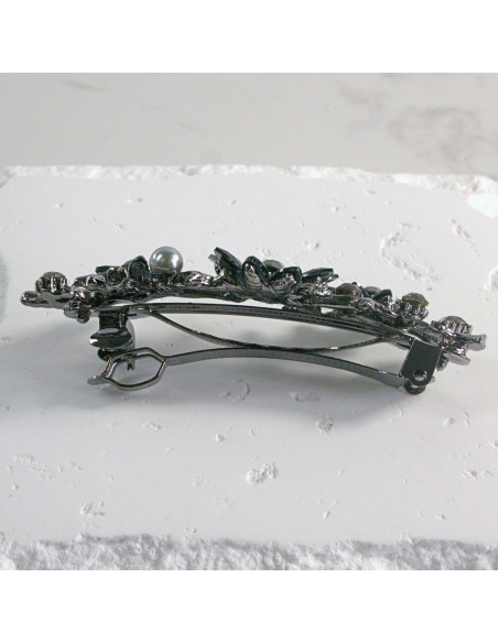 Klamra francuska  3  kwiatki z perłami Lolita akcesoria