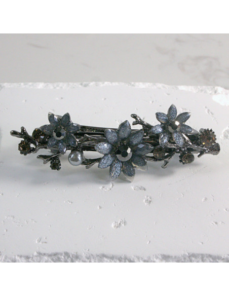 Klamra francuska  3  kwiatki z perłami Lolita akcesoria