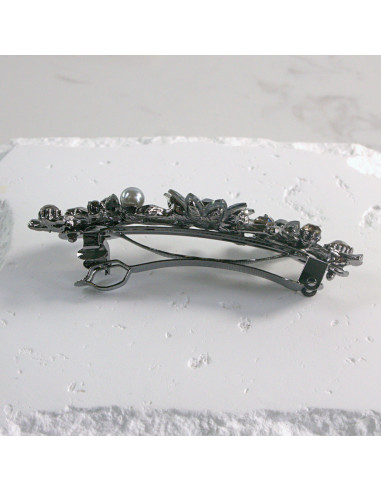 Klamra francuska  3  kwiatki z perłami Lolita...