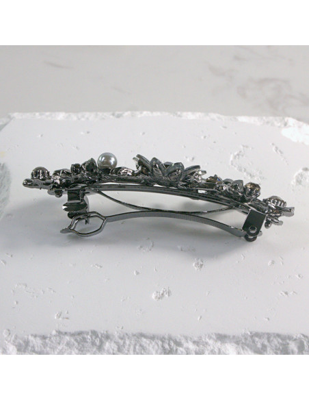 Klamra francuska  3  kwiatki z perłami Lolita akcesoria