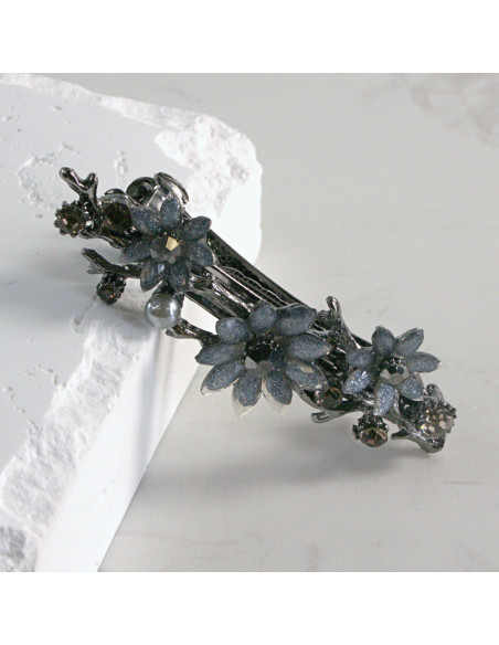 Klamra francuska  3  kwiatki z perłami Lolita akcesoria