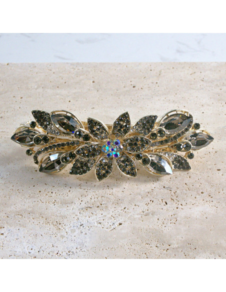 Klamra francuska  kwiat kryształki i crystal AB Lolita akcesoria