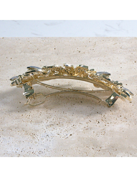 Klamra francuska  kwiat kryształki i crystal AB Lolita akcesoria