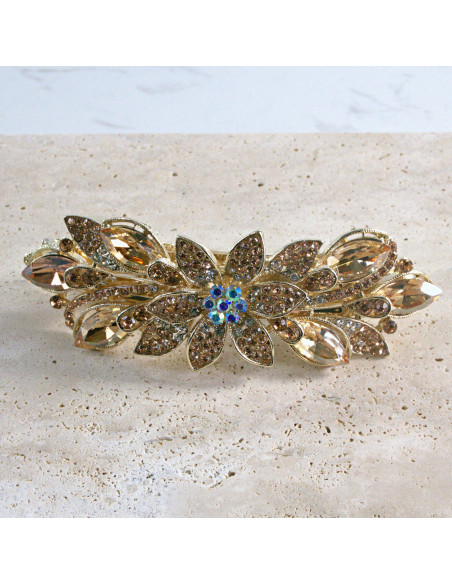 Klamra francuska  kwiat kryształki i crystal AB Lolita akcesoria