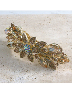 Klamra francuska  kwiat kryształki i crystal AB Lolita... 2