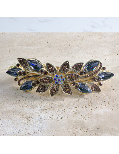 Klamra francuska  kwiat kryształki i crystal AB Lolita...