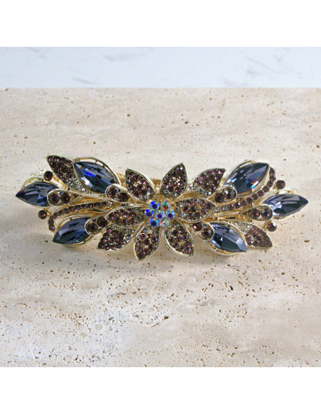 Klamra francuska  kwiat kryształki i crystal AB Lolita akcesoria