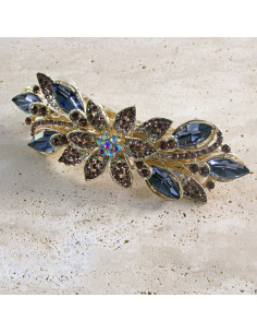 Klamra francuska  kwiat kryształki i crystal AB Lolita... 2