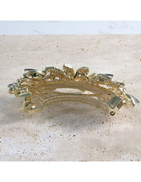 Klamra francuska  kwiat kryształki i crystal AB Lolita akcesoria