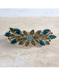 Klamra francuska  kwiat kryształki i crystal AB Lolita...