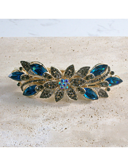 Klamra francuska  kwiat kryształki i crystal AB Lolita akcesoria