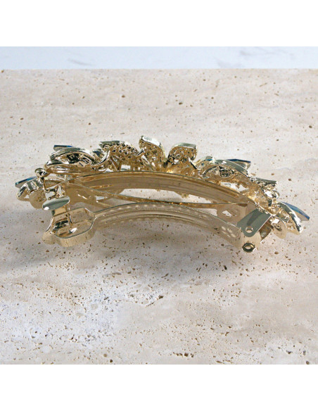 Klamra francuska  kwiat kryształki i crystal AB Lolita akcesoria