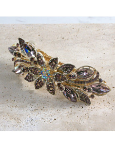 Klamra francuska  kwiat kryształki i crystal AB Lolita... 2