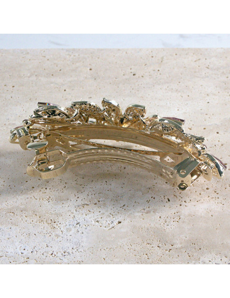 Klamra francuska  kwiat kryształki i crystal AB Lolita akcesoria