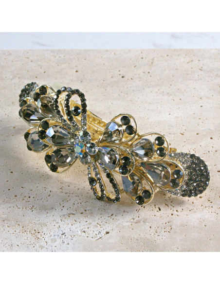 Klamra francuska kokarda kamienie i kryształki Lolita akcesoria