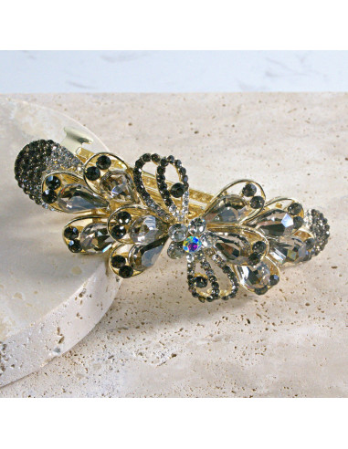Klamra francuska kokarda kamienie i kryształki...