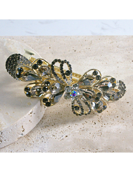 Klamra francuska kokarda kamienie i kryształki Lolita akcesoria