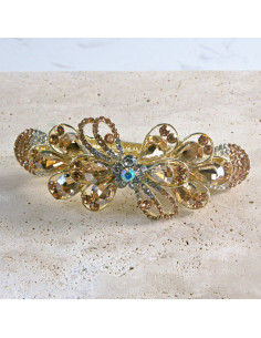 Klamra francuska  kokarda kryształki i cyrkonia Lolita...