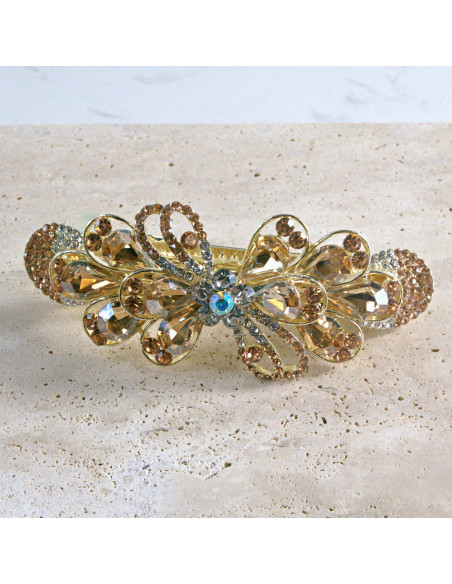 Klamra francuska  kokarda kryształki i cyrkonia Lolita akcesoria