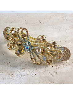 Klamra francuska  kokarda kryształki i cyrkonia Lolita... 2
