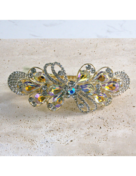 Klamra francuska  kokarda kryształki i cyrkonia Lolita akcesoria