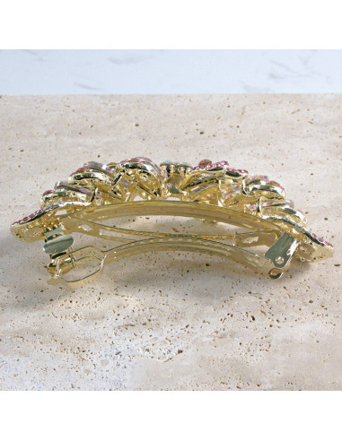 Klamra francuska  kokarda kryształki i cyrkonia...