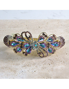 Klamra francuska  kokarda kryształki i cyrkonia Lolita...