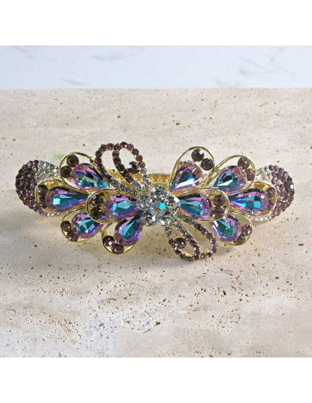 Klamra francuska  kokarda kryształki i cyrkonia Lolita akcesoria