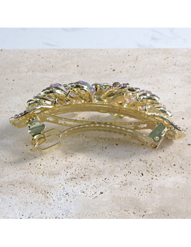 Klamra francuska  kokarda kryształki i cyrkonia...